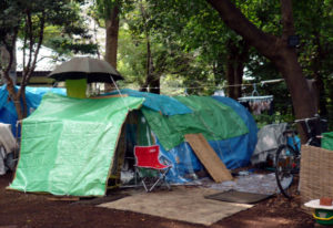 Homeless camp tent